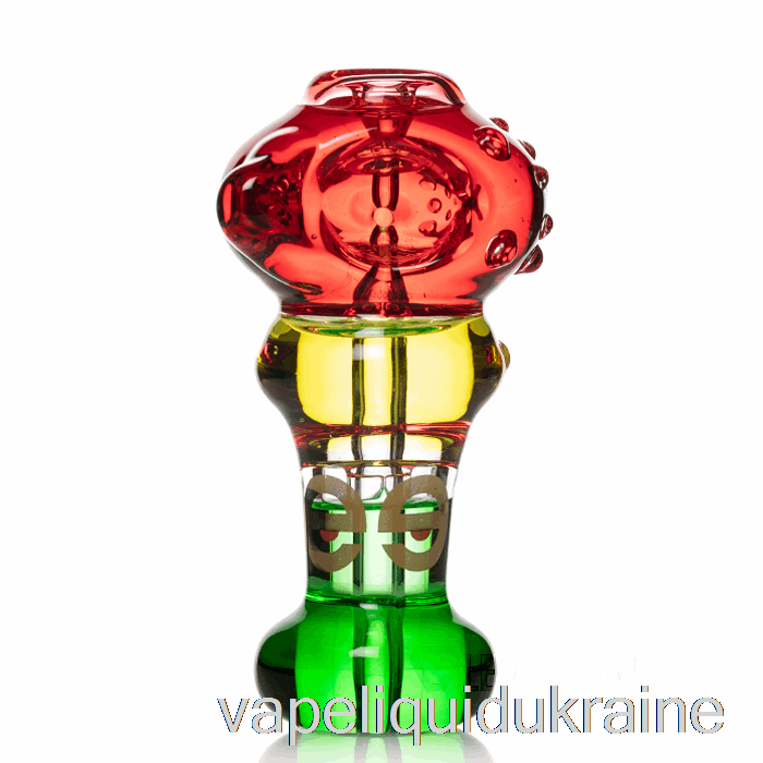 Vape Ukraine Cheech Glass Triple Freezable Spoon Hand Pipe Red / Yellow / Green
